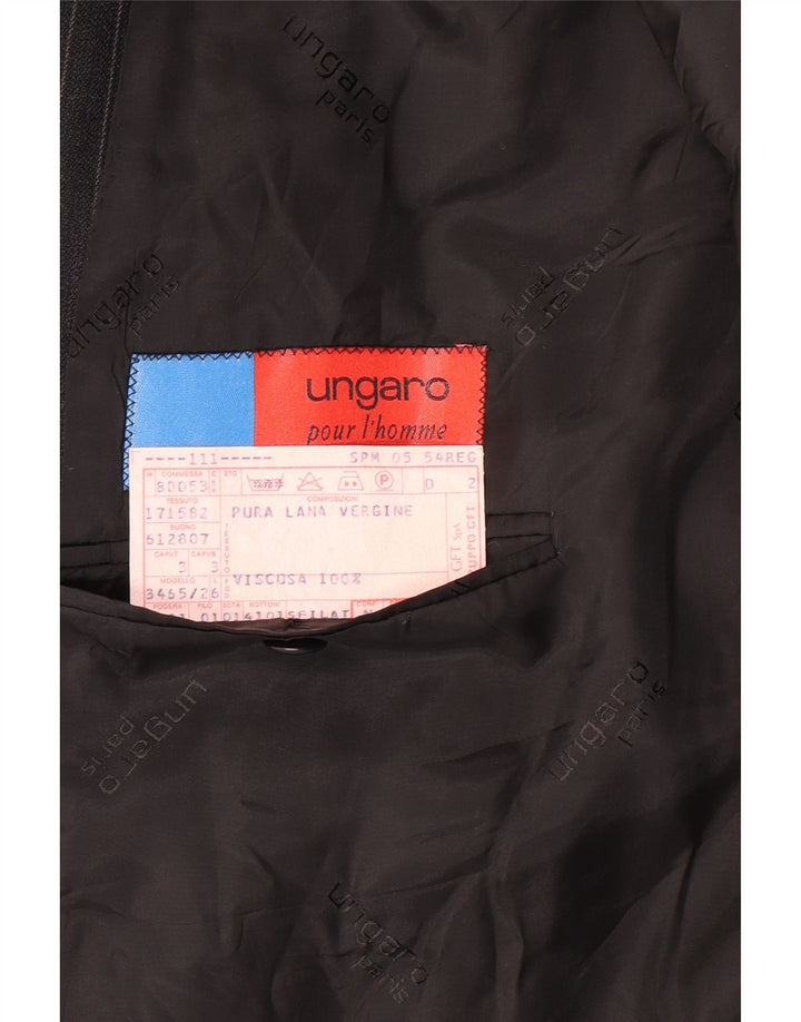 UNGARO Veste Blazer Homme IT 54 2XL Noir à Rayures Classiques