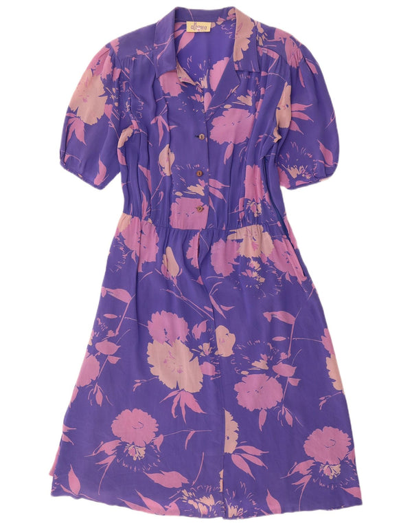 Albinea Robe trapèze pour femme UK 46 Grand acétate floral violet