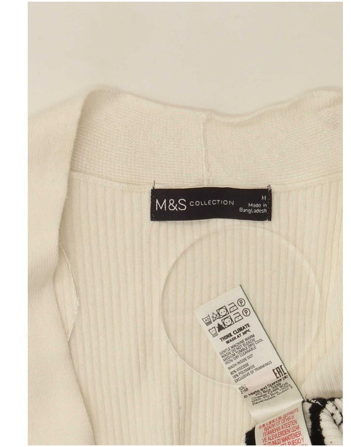 Marks & Spencer Pull cardigan long pour femme UK 14 Medium Off White