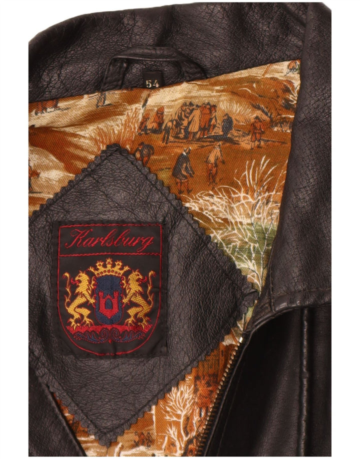 Karlsburg Veste en cuir pour homme IT 54 2XL Cuir noir