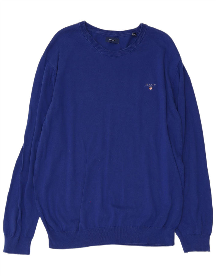 GANT Pull Col Bateau Homme XL Bleu Coton