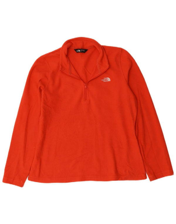 The North Face Pull polaire à col zippé pour femme UK 16 Large Orange Polyester