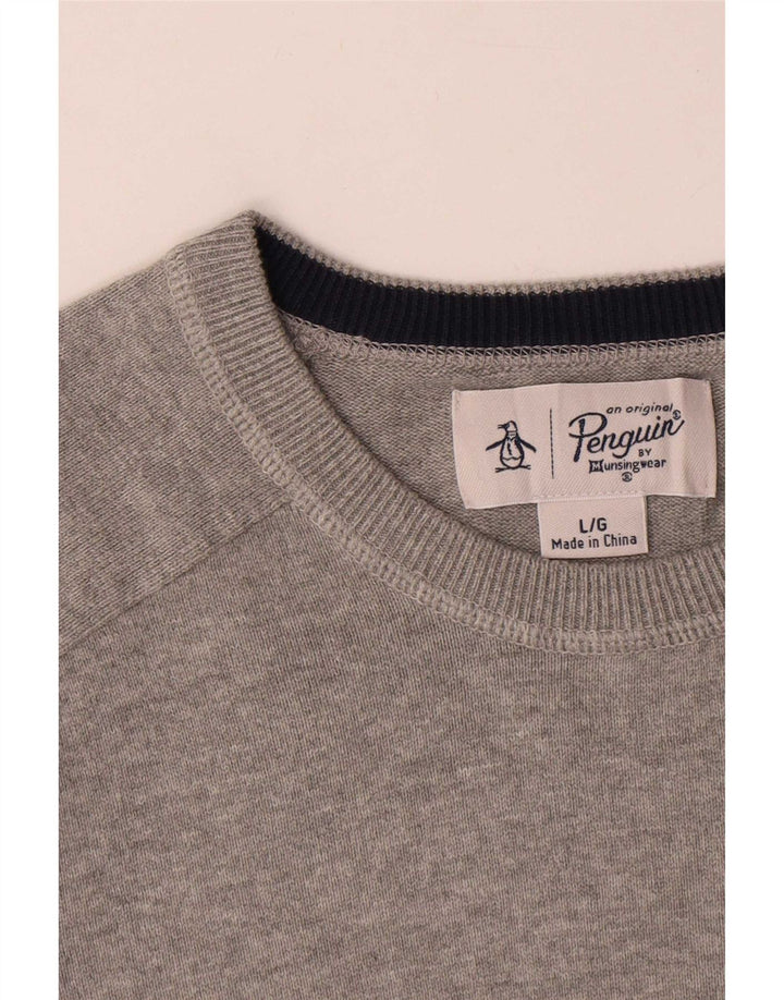 Penguin Pull Col Bateau Homme Grand Gris Coton