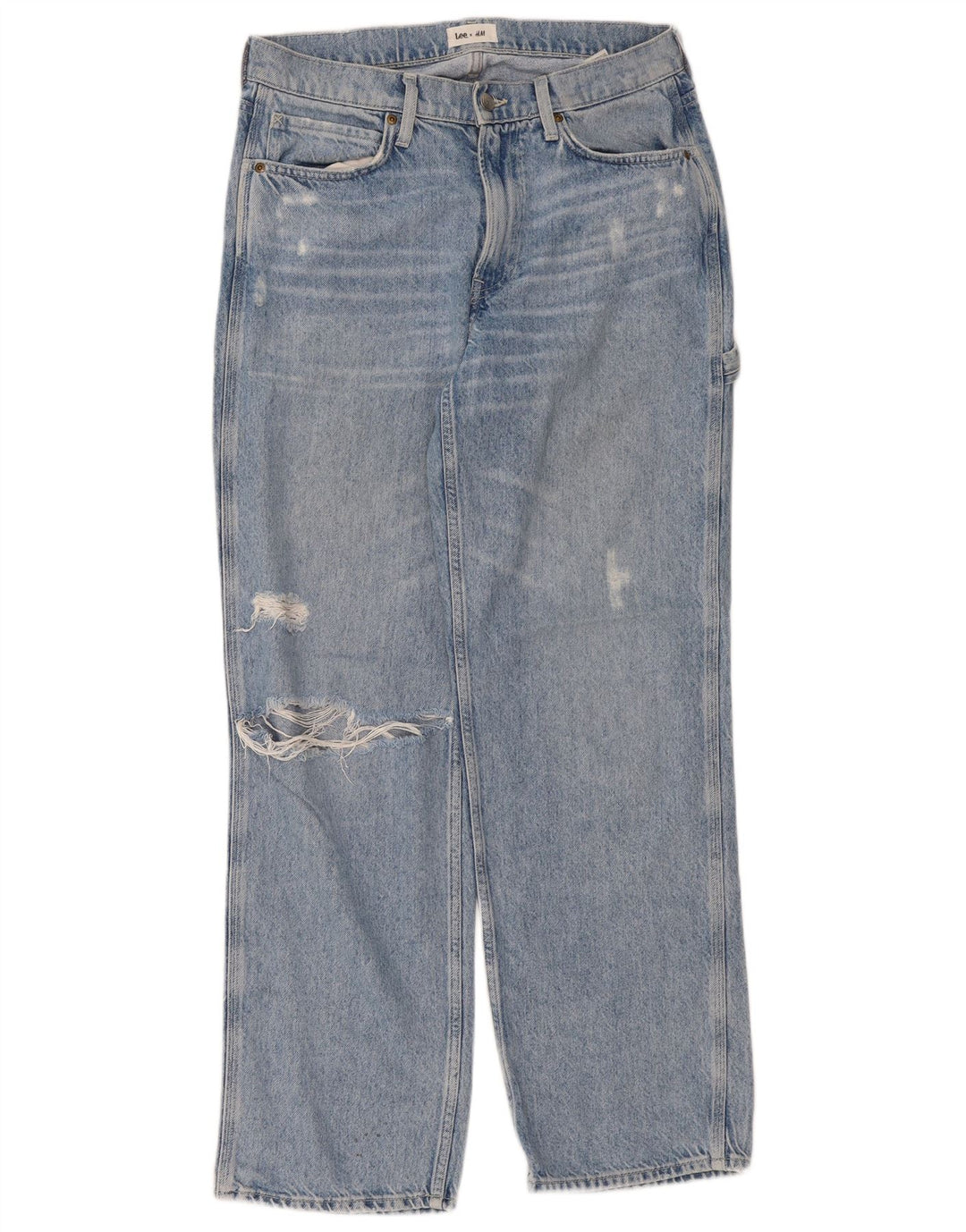 LEE Womens By H&M Jean droit vieilli US 6 Medium W32 L30 Bleu