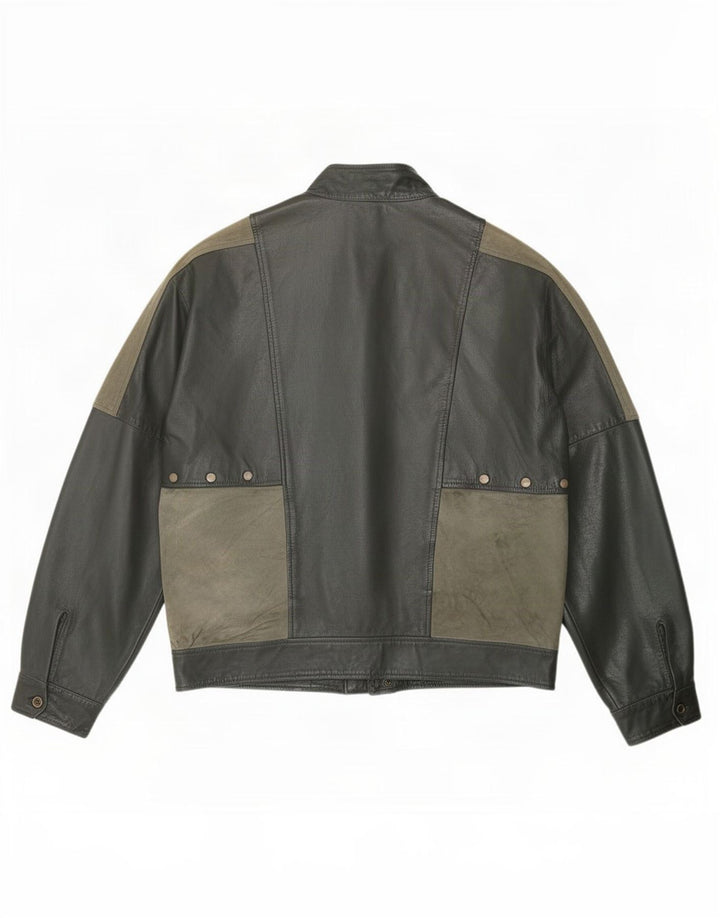 Maxime Veste En Cuir Homme IT 56 3XL Kaki Colourblock