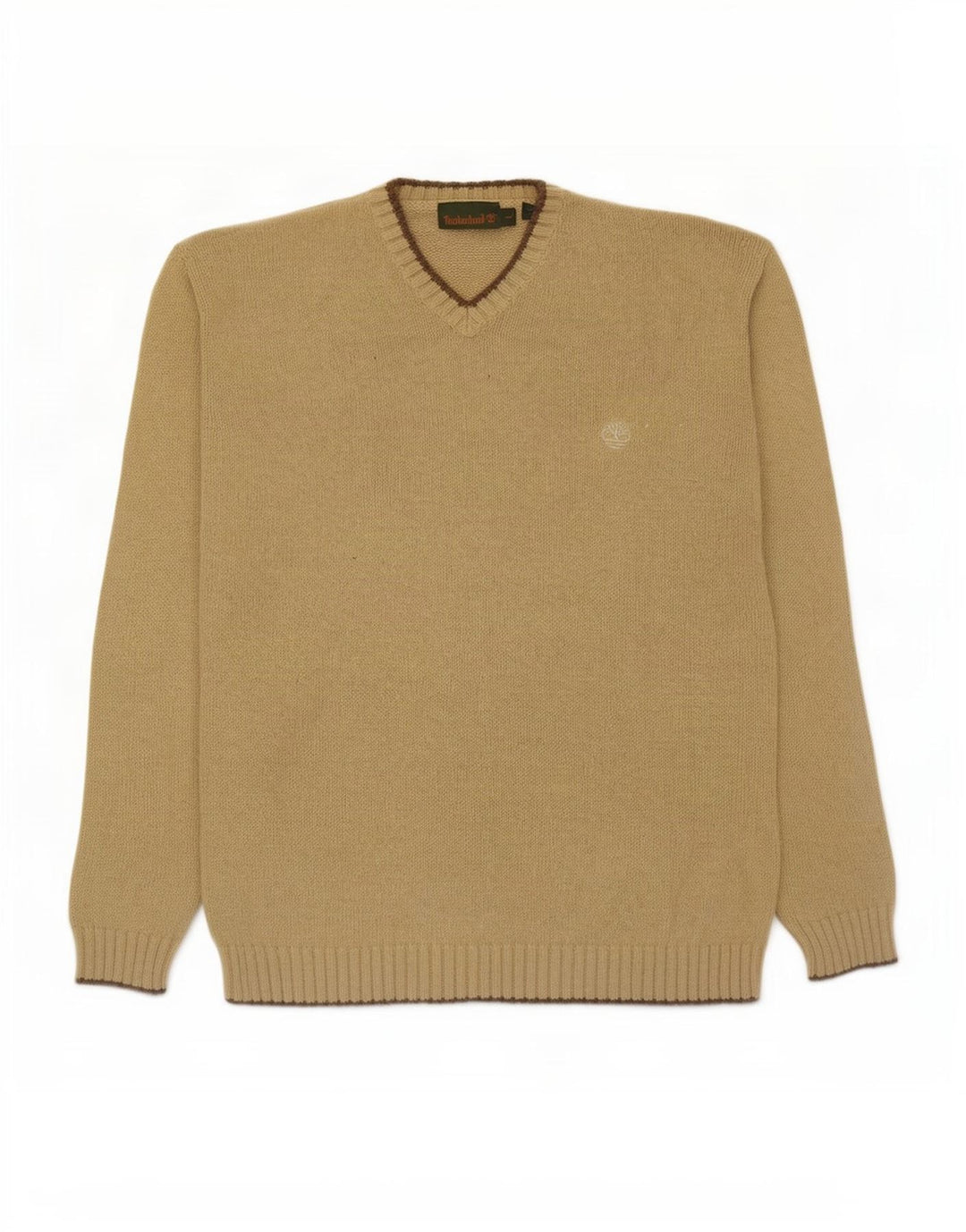 Timberland Pull col V pour homme en coton vert Taille L