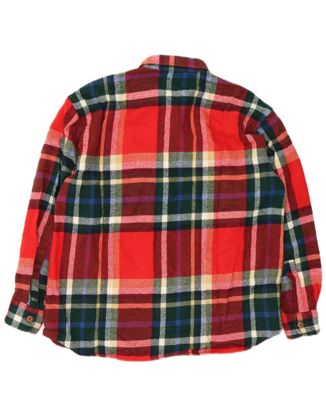 VINTAGE Chemise en flanelle pour homme Grande laine à carreaux rouge