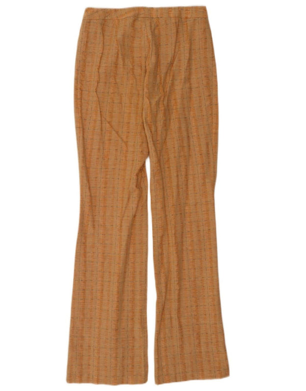 Pantalon de costume Bootcut femme vintage IT 42 Medium W28 L34 Orange Check
