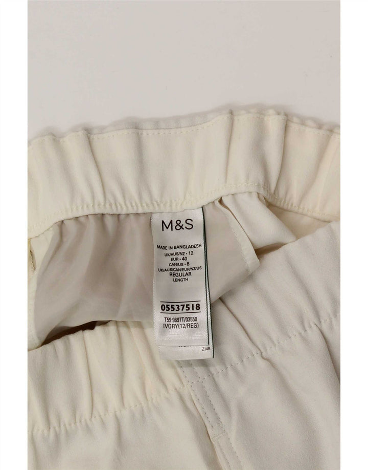 Marks & Spencer Short décontracté pour femme UK 12 Medium W30 Polyester blanc cassé
