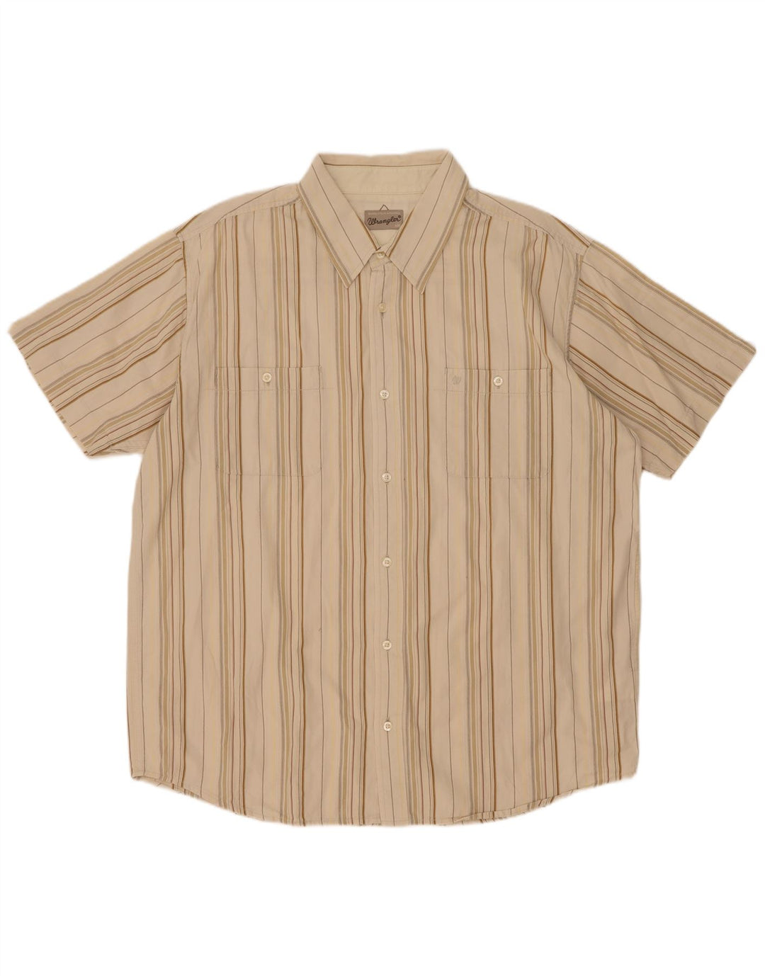 Wrangler Chemise à manches courtes pour homme 2XL Beige rayé