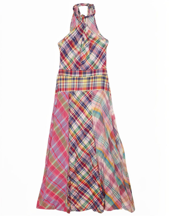 Polo Ralph Lauren Robe dos nu pour femme US 10 Grand patchwork multicolore