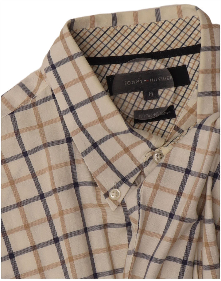 Tommy Hilfiger Chemise Homme Medium Off White Check Coton Années 80