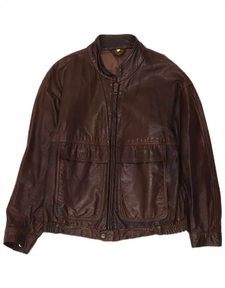 veste en cuir homme vintage UK 36 Petit Marron