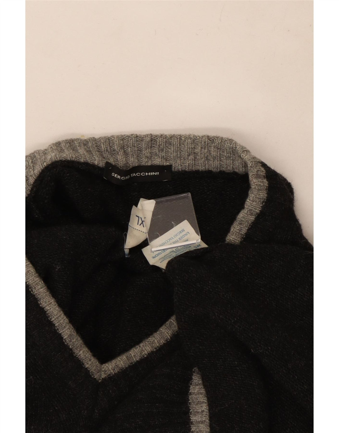 Sergio Tacchini Pull Col V Homme XL Gris Laine