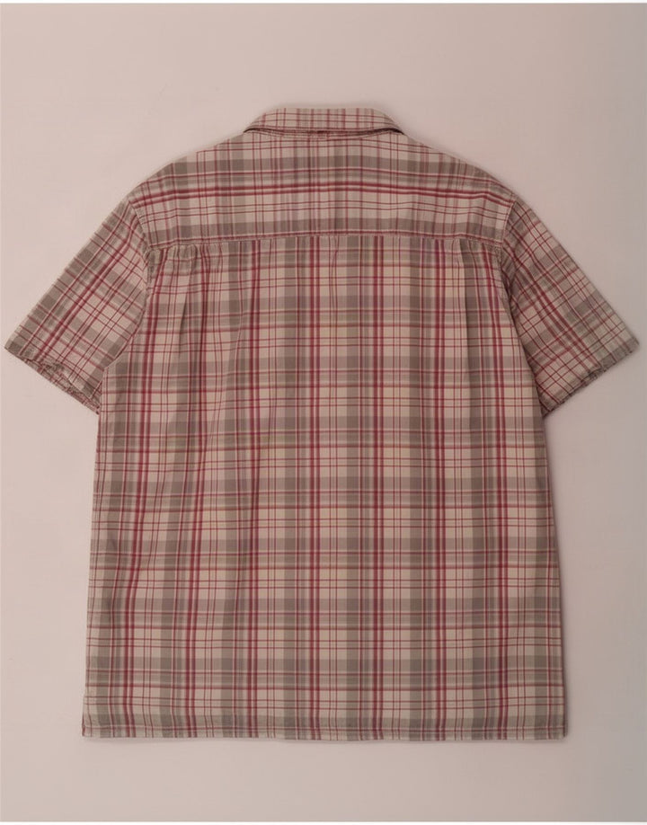 Weird Fish Chemise à manches courtes pour homme en coton à carreaux multicolores