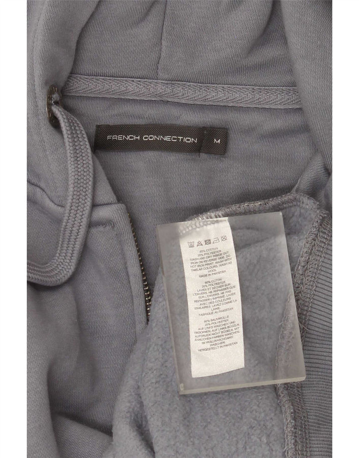 French Connection Sweat à Capuche Zippé Homme Gris Moyen Coton