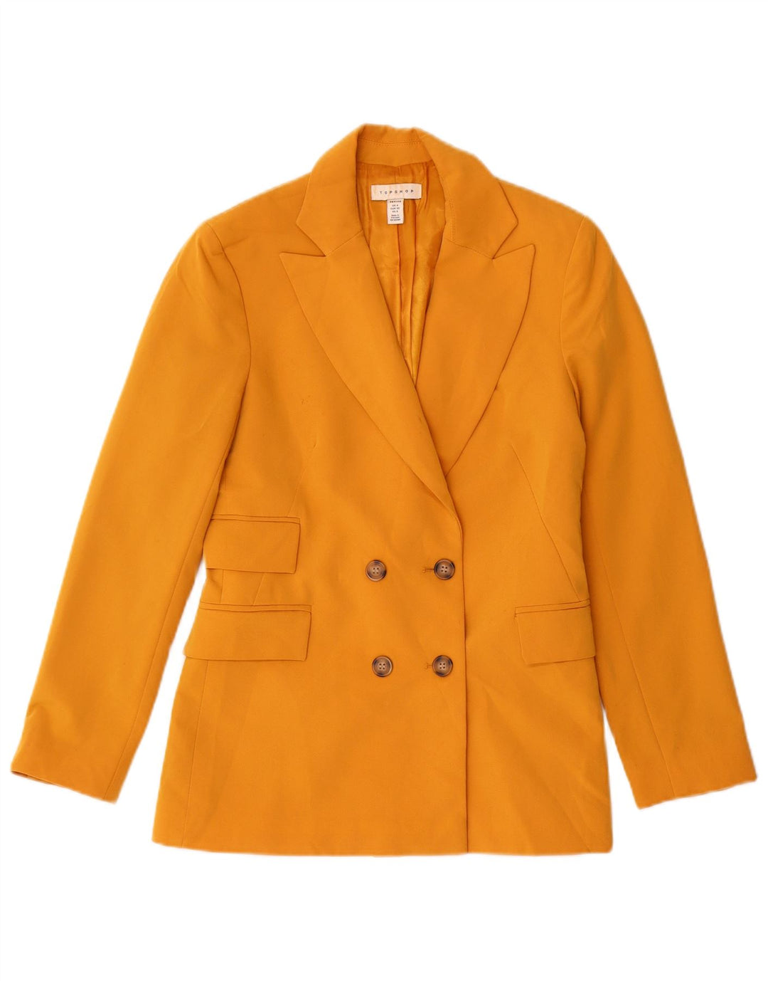 Topshop Veste blazer croisée pour femme UK 4 XS Jaune Polyester