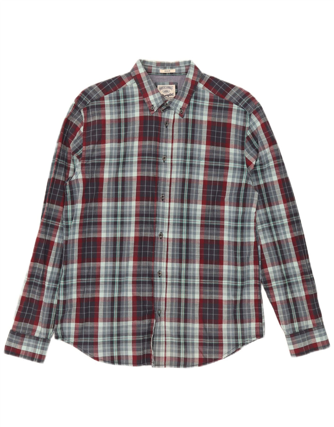 Wrangler Chemise Regular Fit Homme Bleu Moyen à Carreaux en Coton
