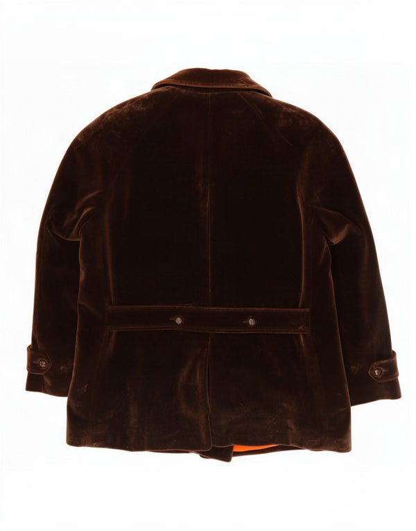 Capalbio Veste blazer à double boutonnage en velours pour homme UK 40 Large Marron