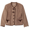 Meico Veste blazer à 5 boutons pour femme UK 12 Marron moyen Polyester