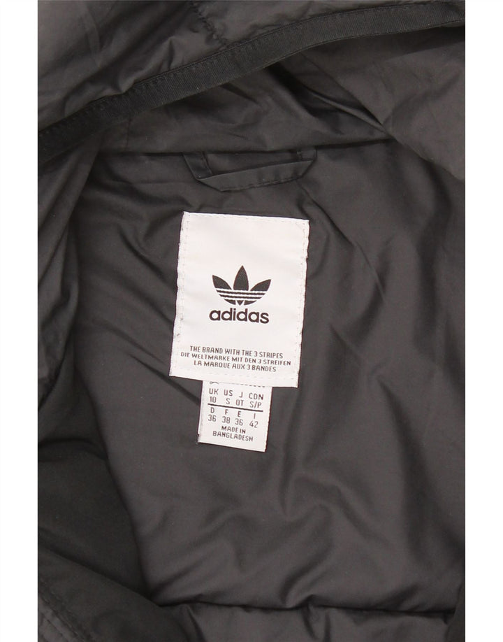 ADIDAS Womens Hooded Padded Jacket UK 10 Small  Grey Polyester