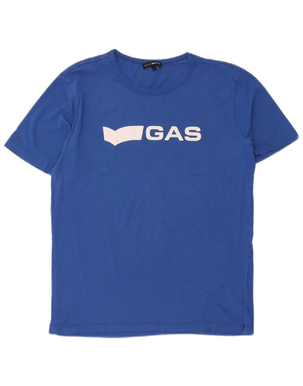 Gas T-Shirt Graphique Homme Grand Bleu Coton
