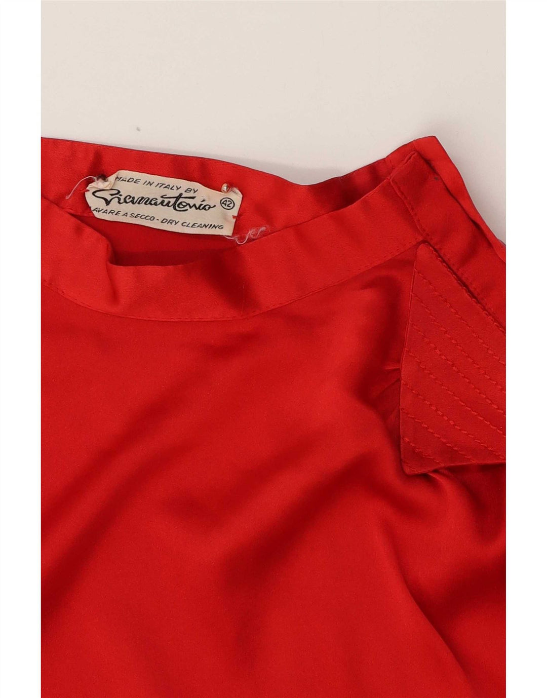 vintage Femme Manches Longues Blouse Top IT 42 Rouge Moyen
