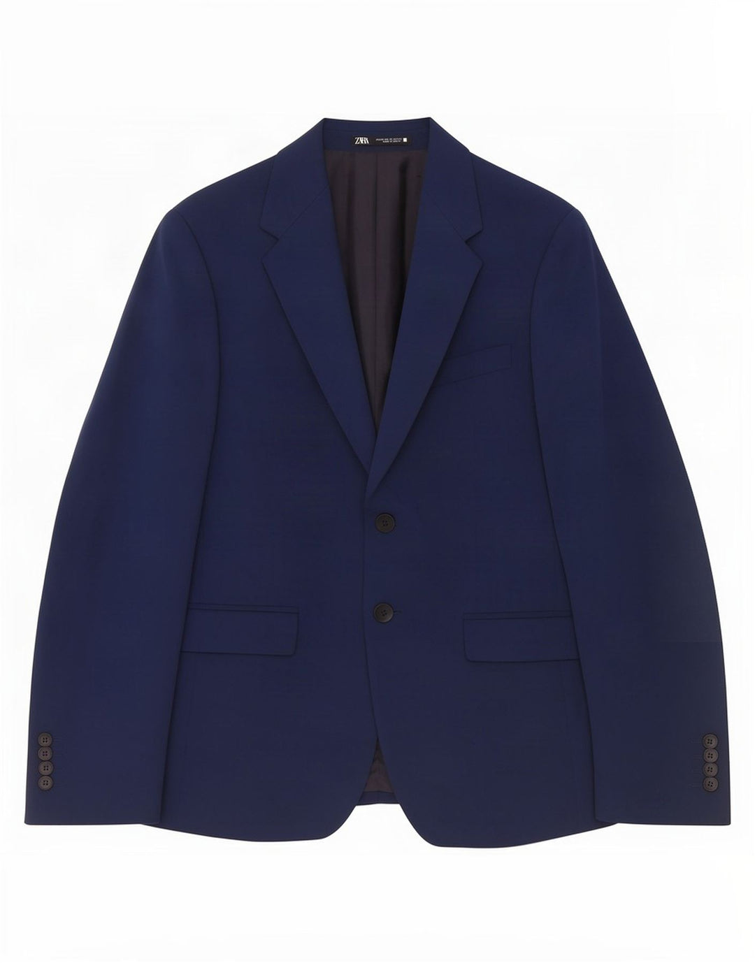 Zara Veste Blazer 2 Boutons Homme EU 46 Petit Bleu Marine