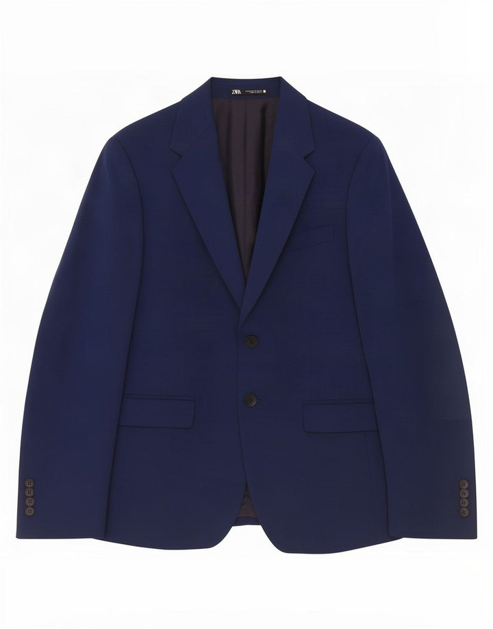 Zara Veste Blazer 2 Boutons Homme EU 46 Petit Bleu Marine