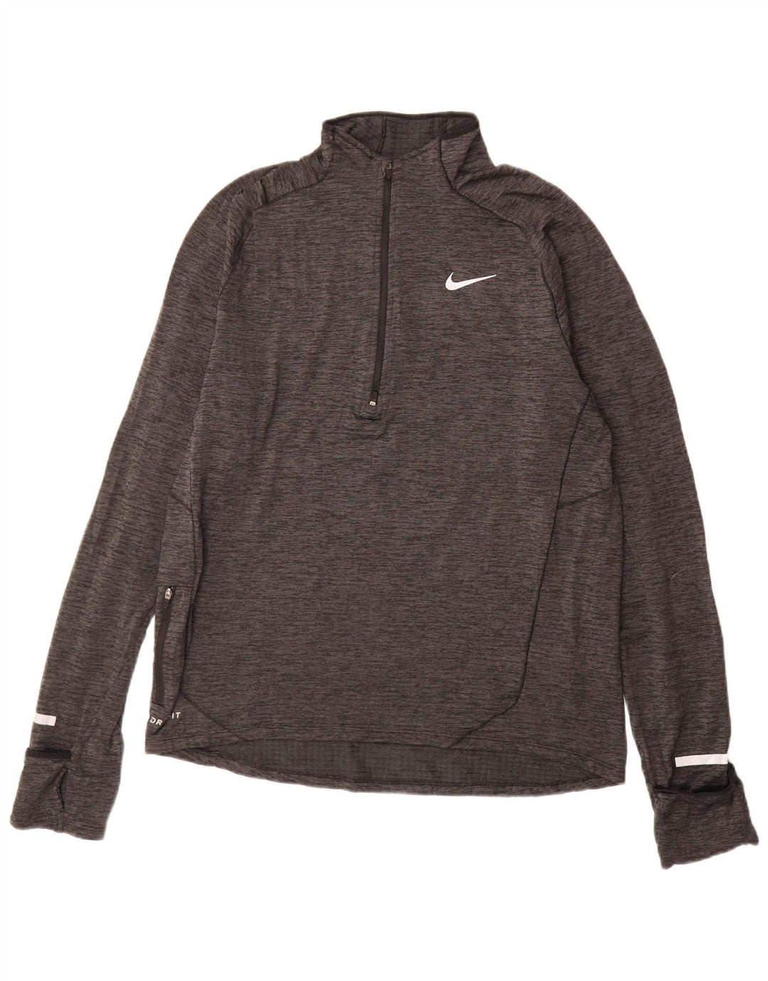 NIKE Haut de survêtement Dri Fit à col zippé pour homme Gris moyen moucheté