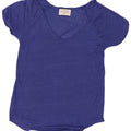 Zara T-Shirt Femme Top UK 14 Bleu Moyen Moucheté