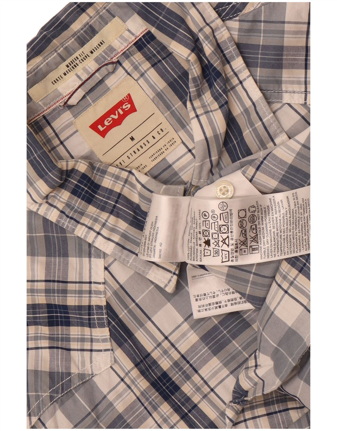 Levi's Chemise Modern Fit Homme Bleu Marine Moyen à Carreaux Coton