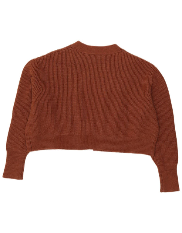 Zara Cardigan ouvert court surdimensionné pour femme UK 14 Marron moyen