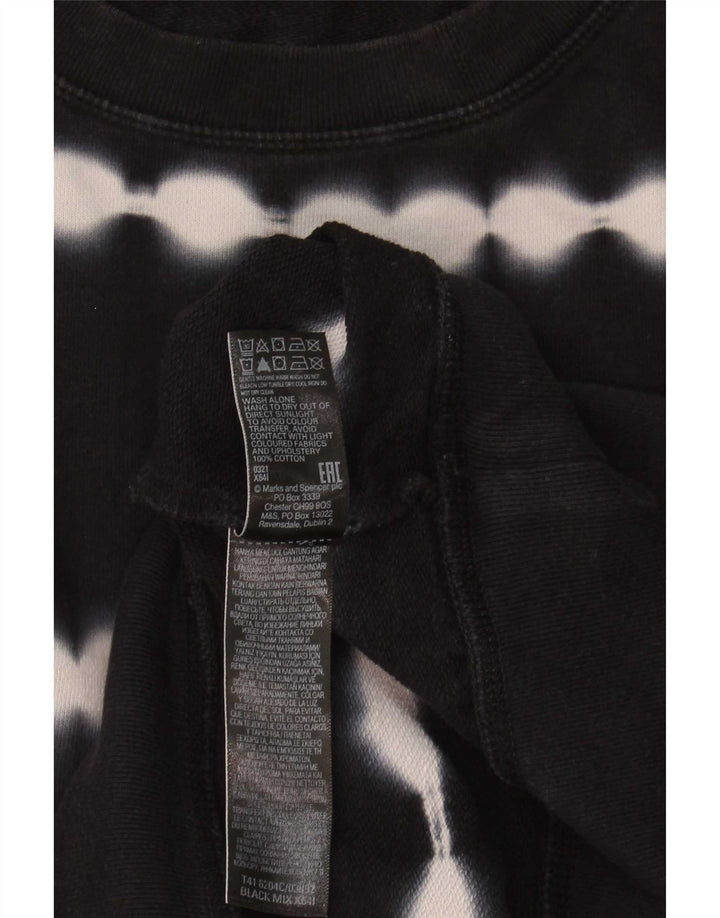 Marks & Spencer Sweat-shirt surdimensionné pour femme UK 18 XL Noir Tie Dye