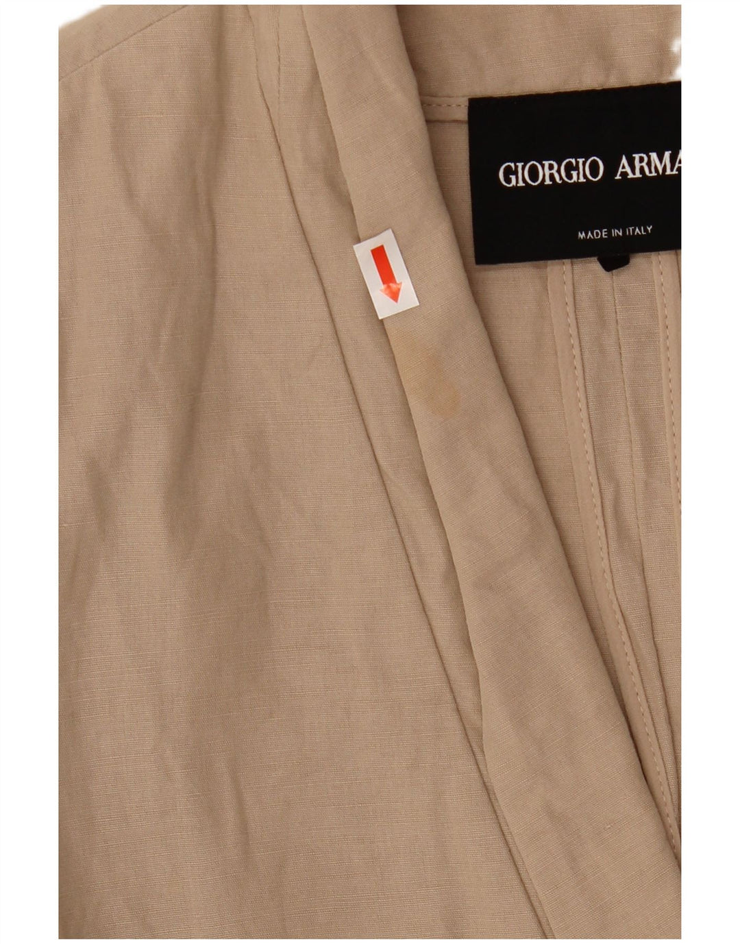 Armani Veste Blazer 1 Bouton Femme UK 10 Petit Coton Beige