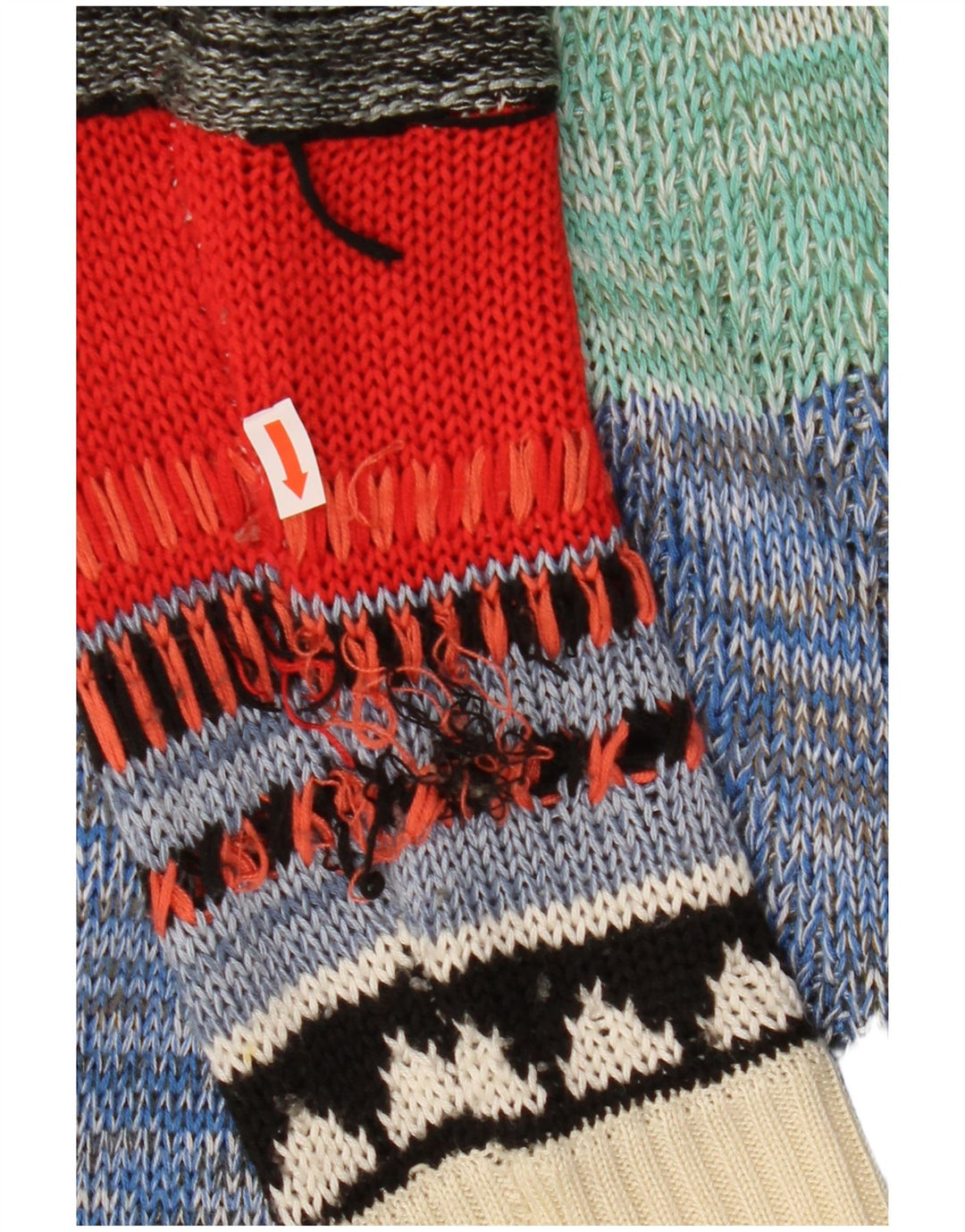 DESIGUAL Pull Cardigan Femme UK 16 Grand Patchwork Multicolore