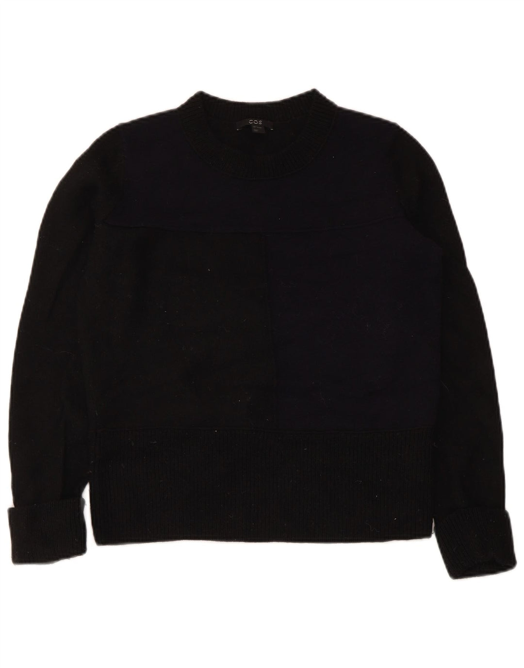 Cos Pull à col rond pour femme UK 10 Petite laine noire