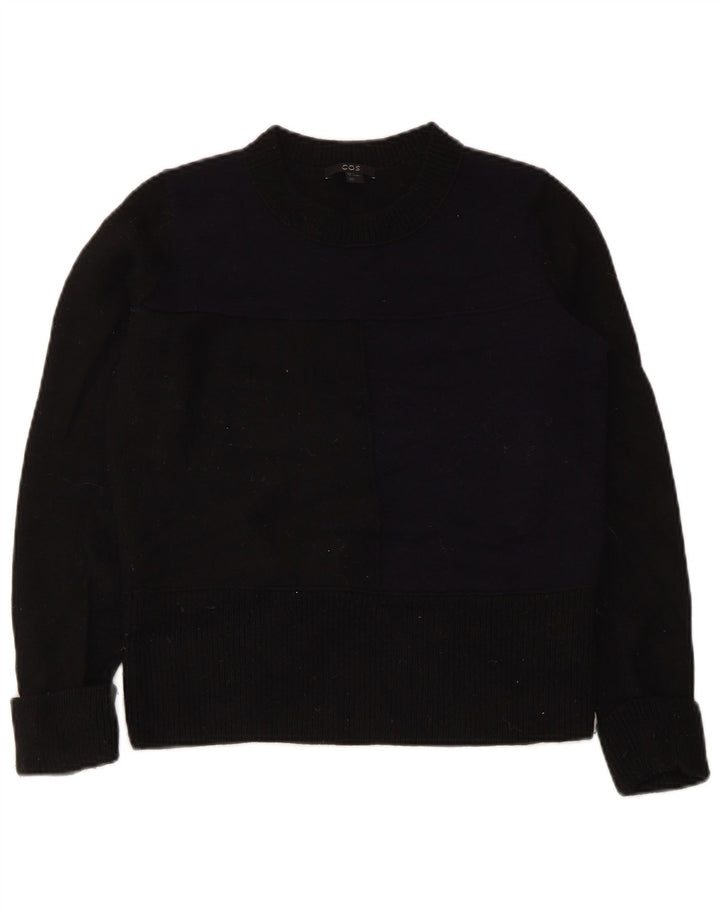 Cos Pull à col rond pour femme UK 10 Petite laine noire