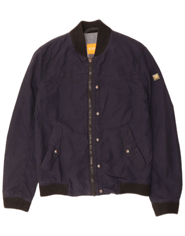 Hugo Boss Veste Bomber Homme EU 46 Petit Bleu Marine Coton