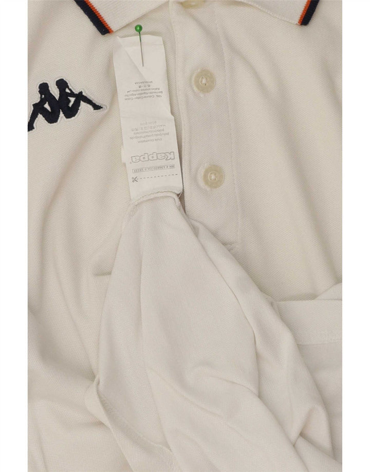 Kappa Polo Homme Petit Blanc Rayé Coton