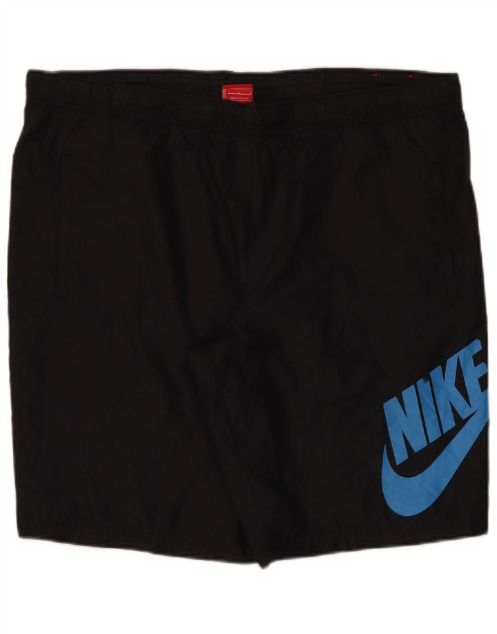Nike Short de sport graphique pour hommes, grand, noir, polyester