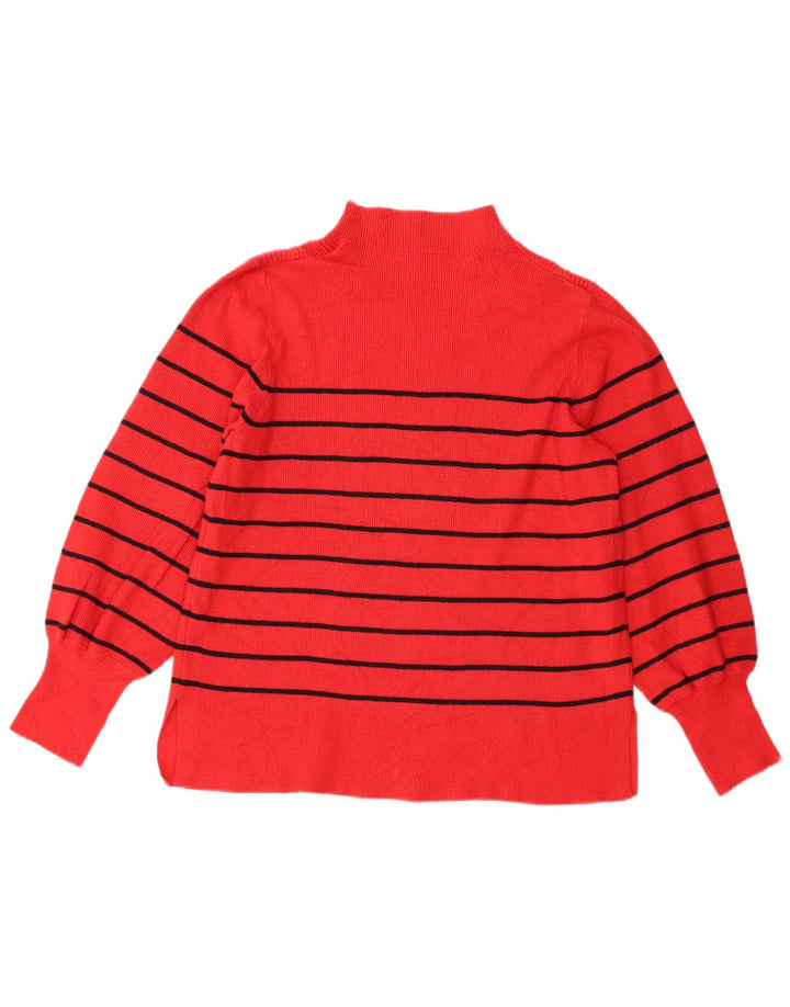 Marks & Spencer Pull col roulé pour femme UK 16 Large Rouge Rayé