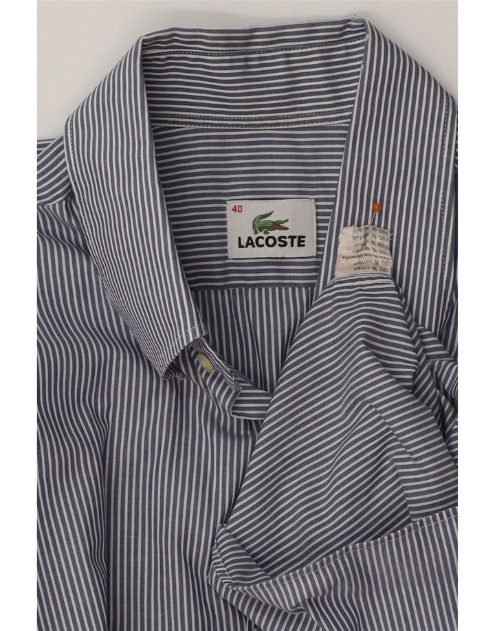 LACOSTE Chemise homme Taille 40 Coton à fines rayures bleu moyen