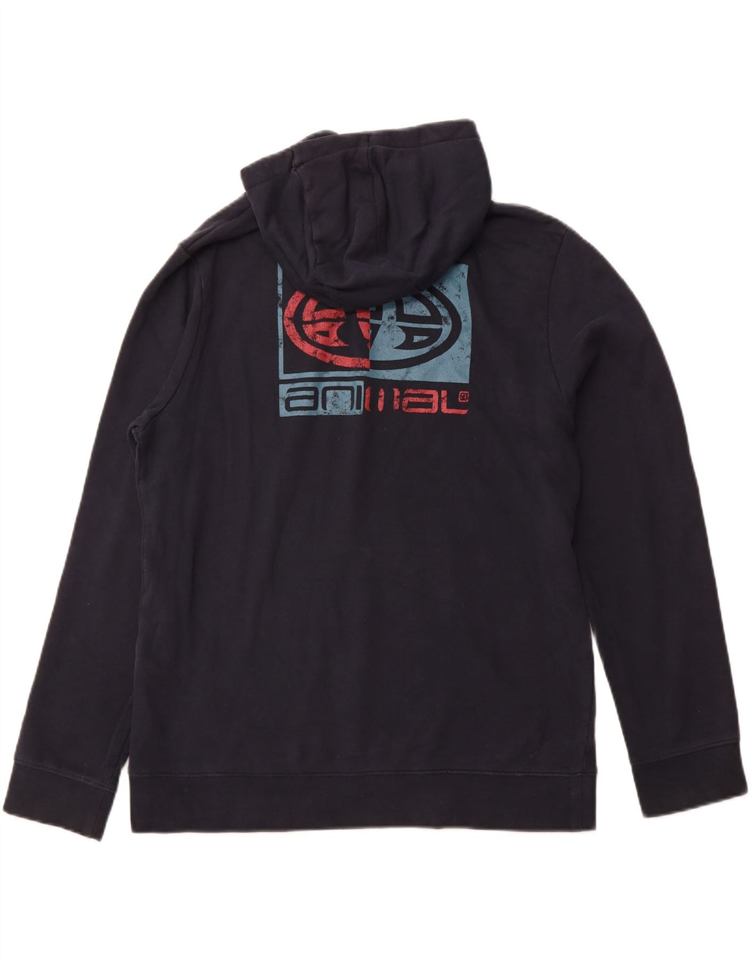 ANIMAL Pull à capuche graphique pour hommes, grand coton bleu marine