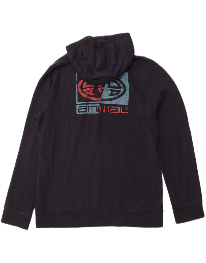 ANIMAL Pull à capuche graphique pour hommes, grand coton bleu marine