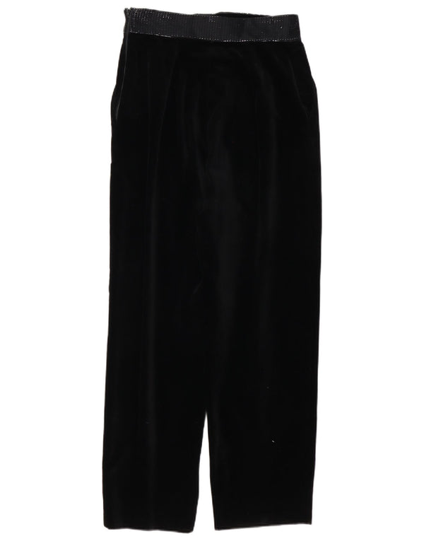 Vintage Womens Straight Velvet Casual Trousers IT 46 Large W28 L27 Black