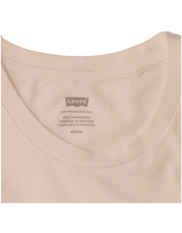 LEVI'S T-shirt graphique pour femme UK 12 Blanc moyen