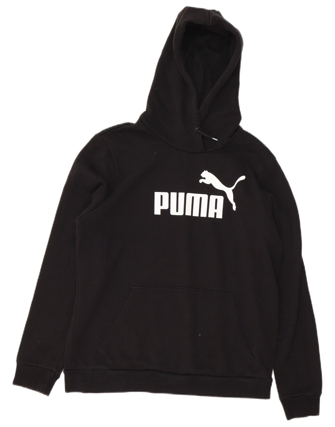 PUMA Pull à capuche graphique pour femme UK 16 Large Noir Coton