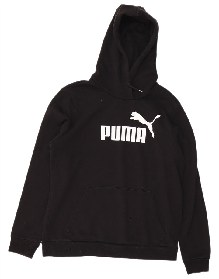 PUMA Pull à capuche graphique pour femme UK 16 Large Noir Coton