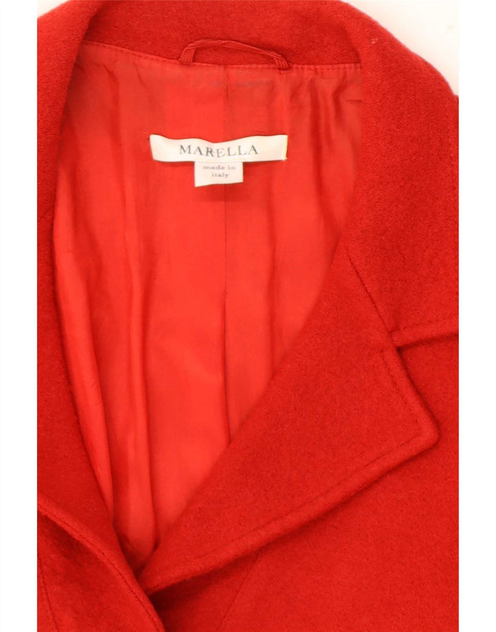 Marella Veste Blazer 2 Boutons Femme UK 16 Grande Laine Rouge